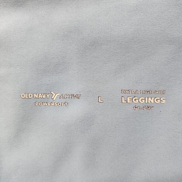 Old Navy Active Pants Womens L Blue Powersoft Extra High Rise Leggings Go Dry - Picture 4 of 9